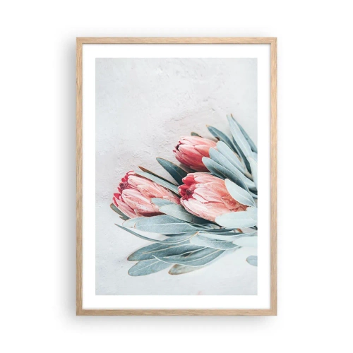 Plagát v ráme zo svetlého duba - Zahanbené svojou vlastnou krásou - 50x70 cm