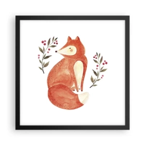 Plagát v čiernom ráme - Malý hrdzavec - 40x40 cm