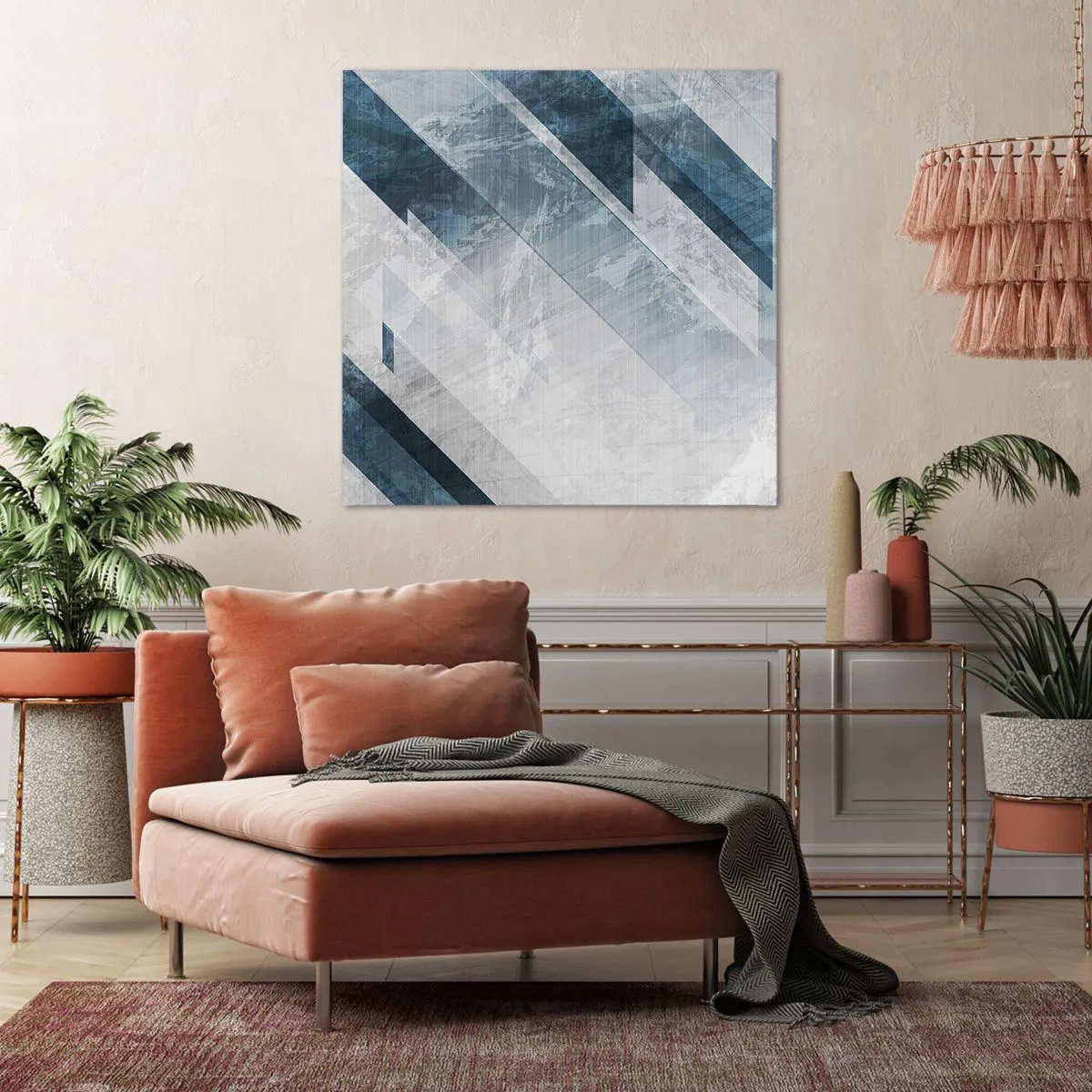 Obraz na plátne - Priestorová kompozícia – pohyb šedej - 70x70 cm