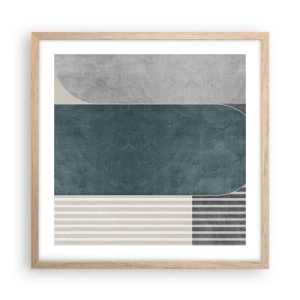 Plagát v ráme zo svetlého duba - Kompozícia na úrovni - 50x50 cm