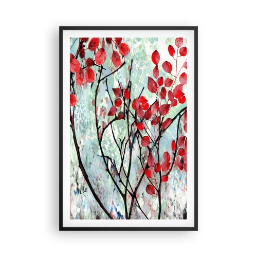 Plagát v čiernom ráme - Strom v šarlátovej - 61x91 cm