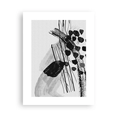 Plagát - Čiernobiela organická abstrakcia - 30x40 cm