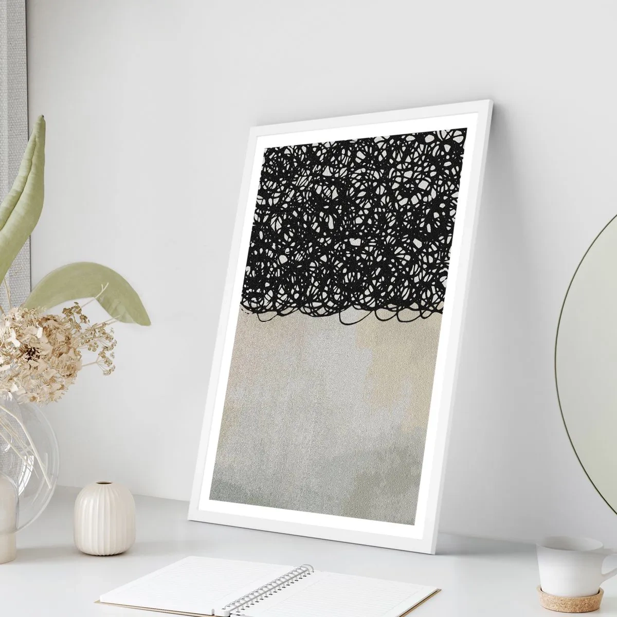 Plagát v bielom ráme - Víriace abstrakcie - 50x70 cm