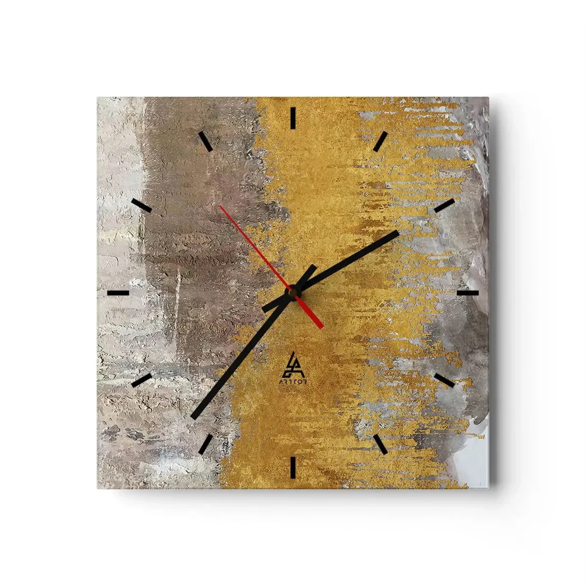 Nástenné hodiny - Zlatistý závan - 30x30 cm