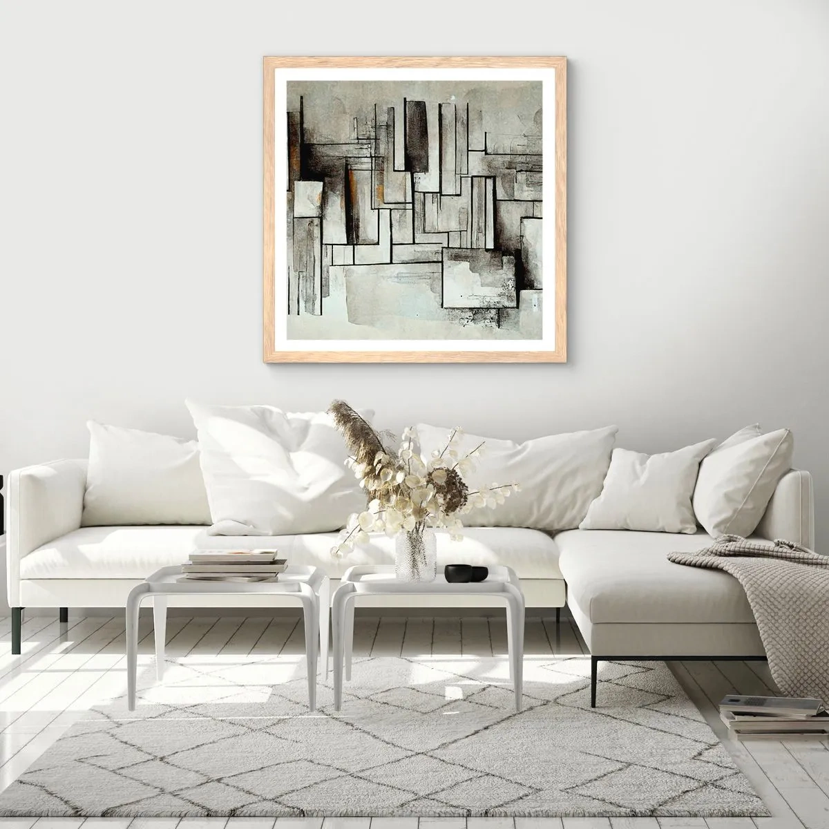 Plagát v ráme zo svetlého duba - Sila jednoduchosti - 30x30 cm