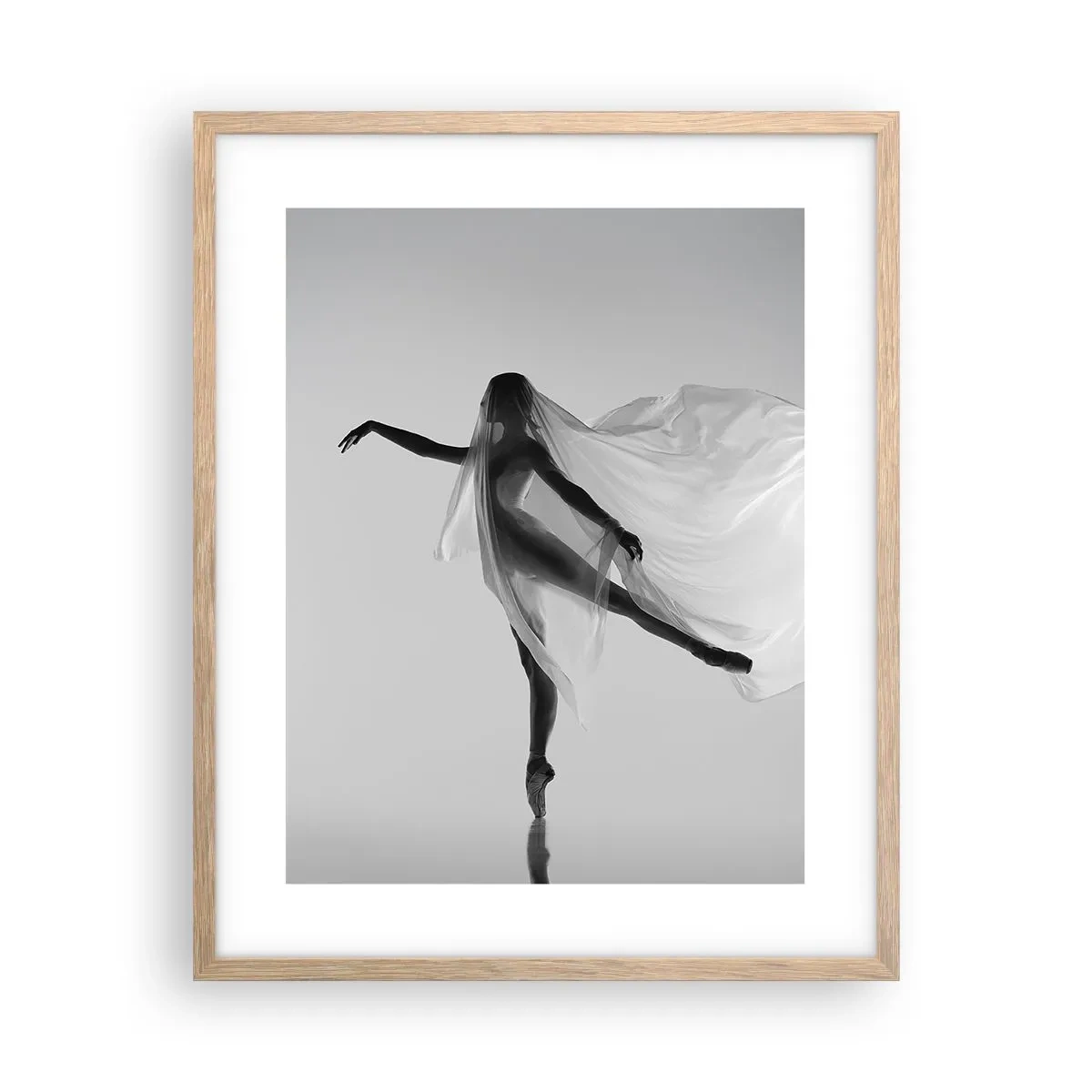 Plagát v ráme zo svetlého duba - Ľahkosť a pôvab - 40x50 cm