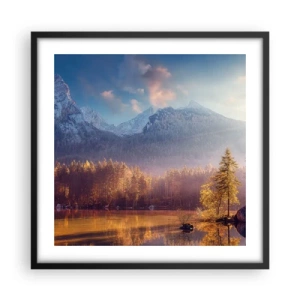 Plagát v čiernom ráme - V horách a údoliach - 50x50 cm