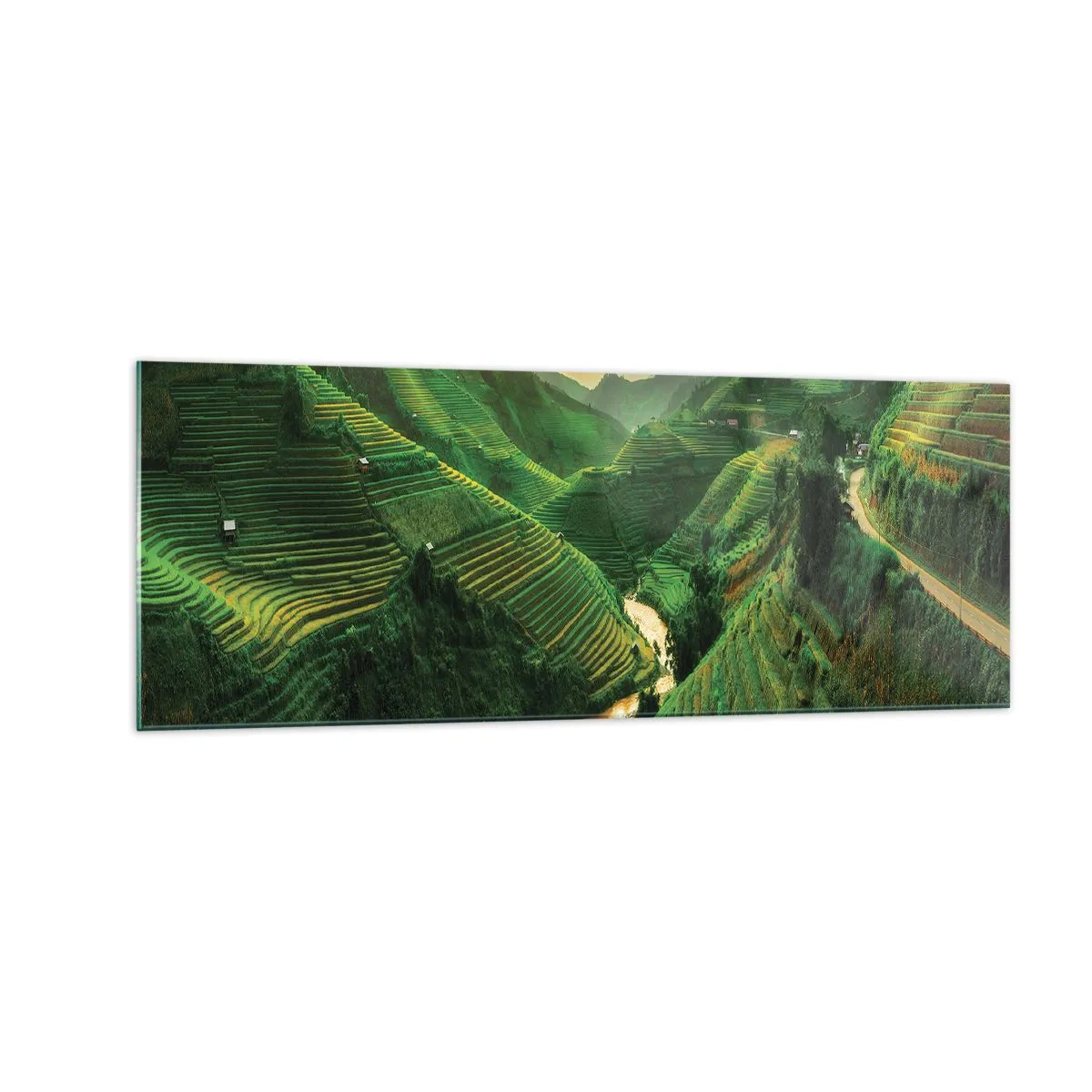 Obraz na skle - Vietnamské údolie - 140x50 cm