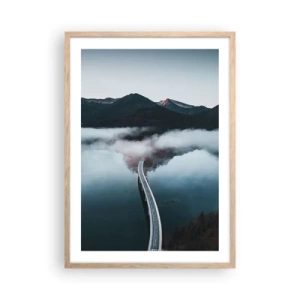 Plagát v ráme zo svetlého duba - Pri vode hladkej ako zrkadlo - 50x70 cm