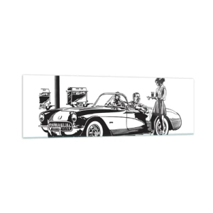 Obraz na skle - 60. - bezstarostná Amerika - 160x50 cm