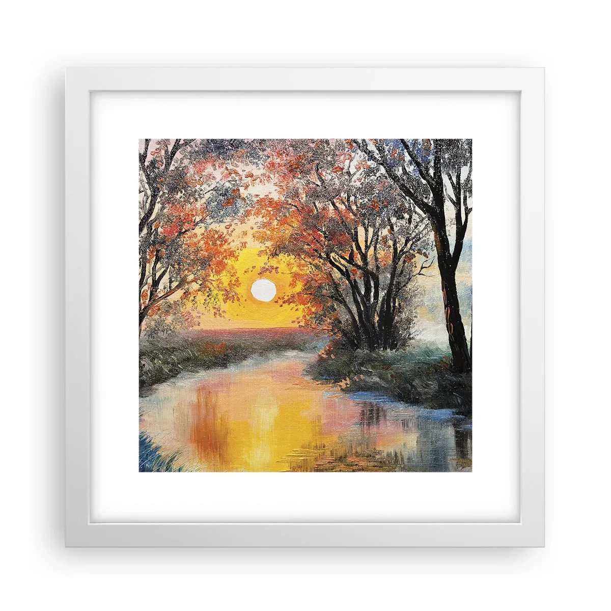 Plagát v bielom ráme - Jesenný nádych - 30x30 cm