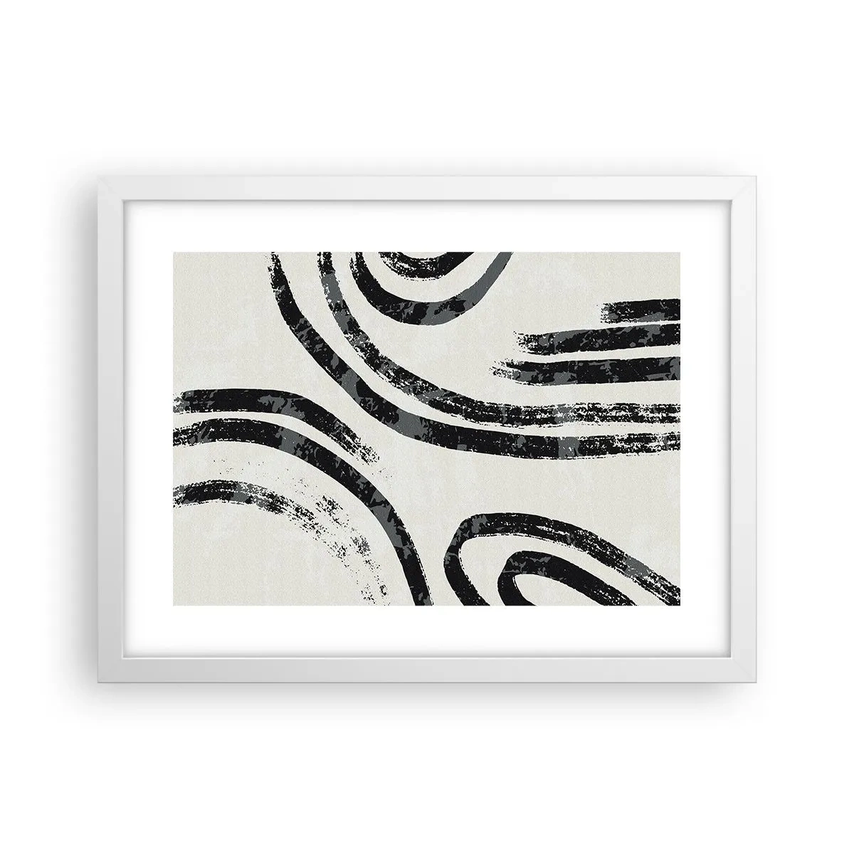 Plagát v bielom ráme - Napoly zastavený - 40x30 cm