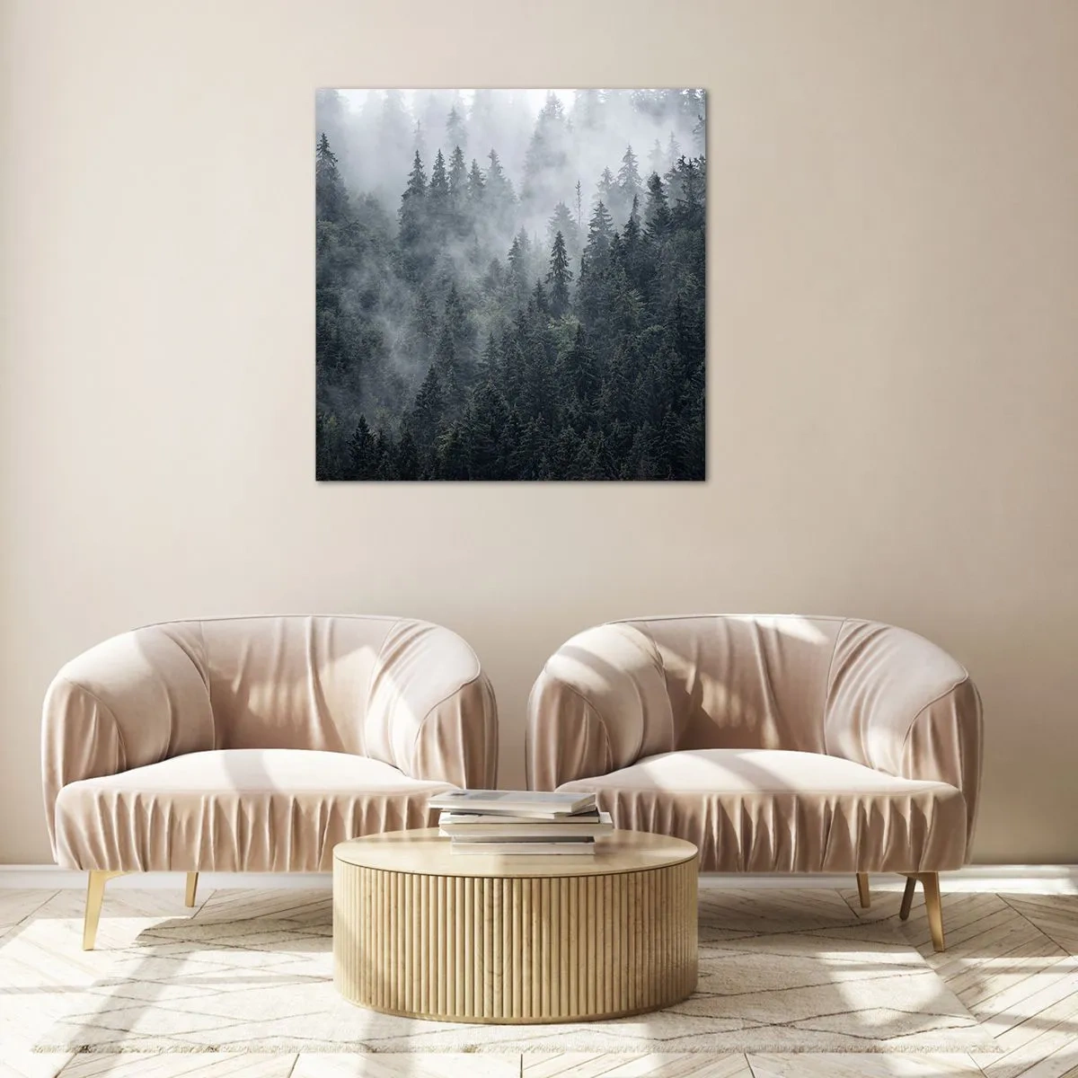 Obraz na skle - Lesné svitania - 60x60 cm