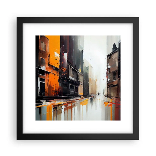 Plagát v čiernom ráme - Daždivý deň - 30x30 cm