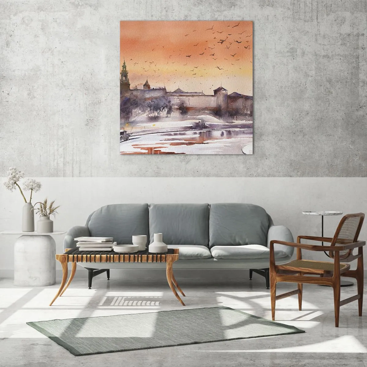 Obraz na skle - Kráľovský západ slnka - 60x60 cm