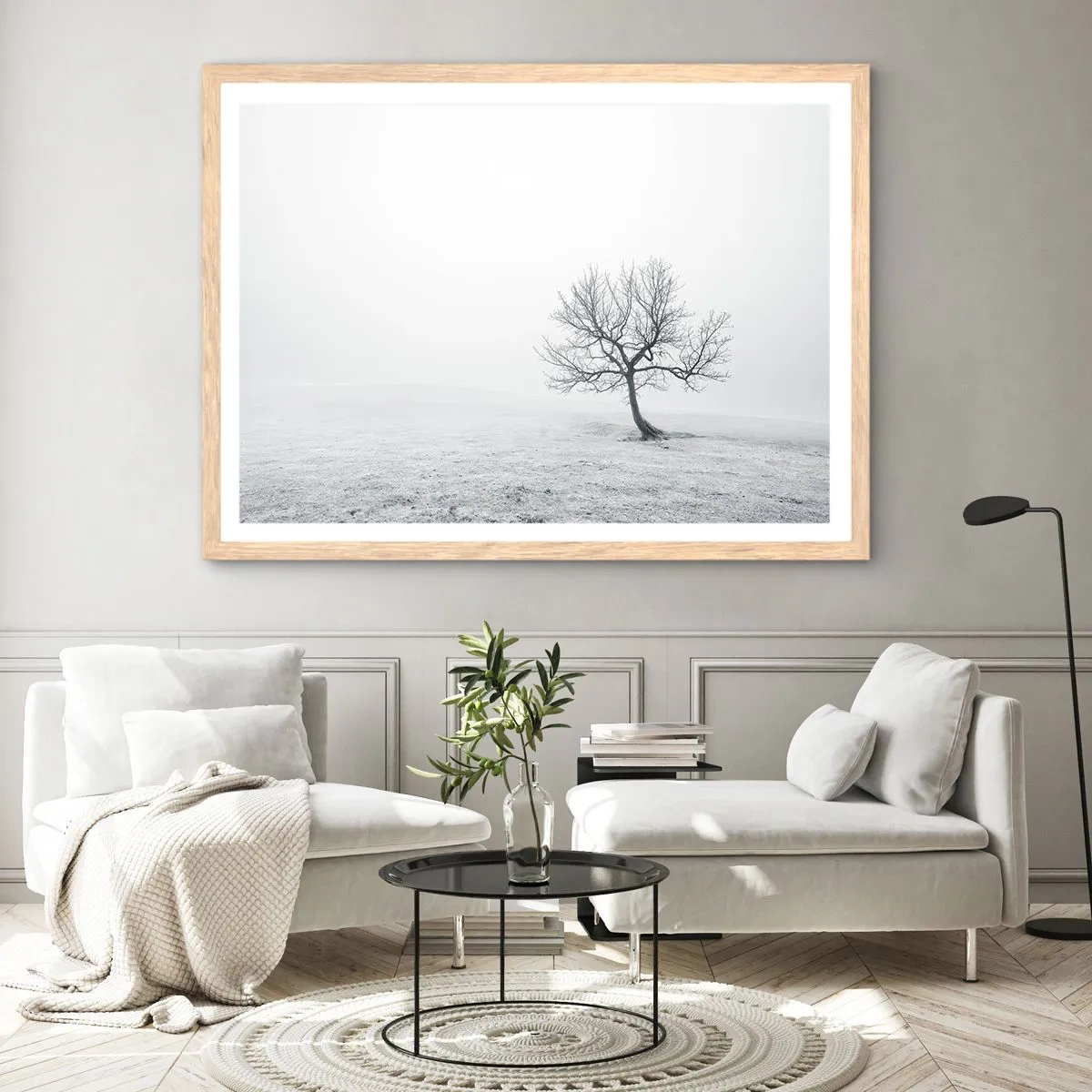 Plagát v ráme zo svetlého duba - Proti ničote - 100x70 cm