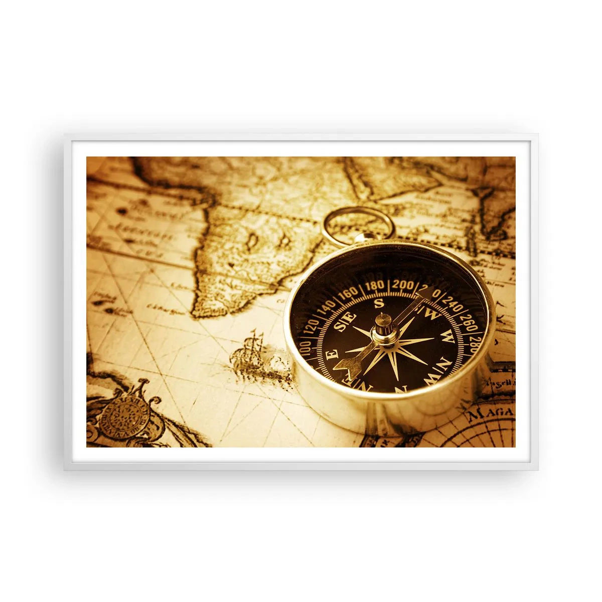 Plagát v bielom ráme - Na východ alebo na západ? - 100x70 cm