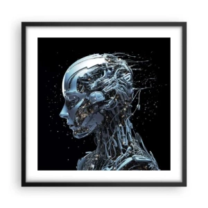 Plagát v čiernom ráme - Technológia je žena - 50x50 cm