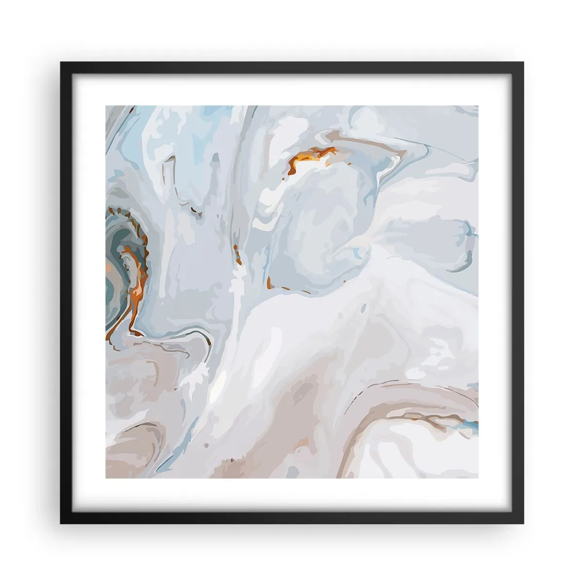 Plagát v čiernom ráme - Povznesená biela - 50x50 cm