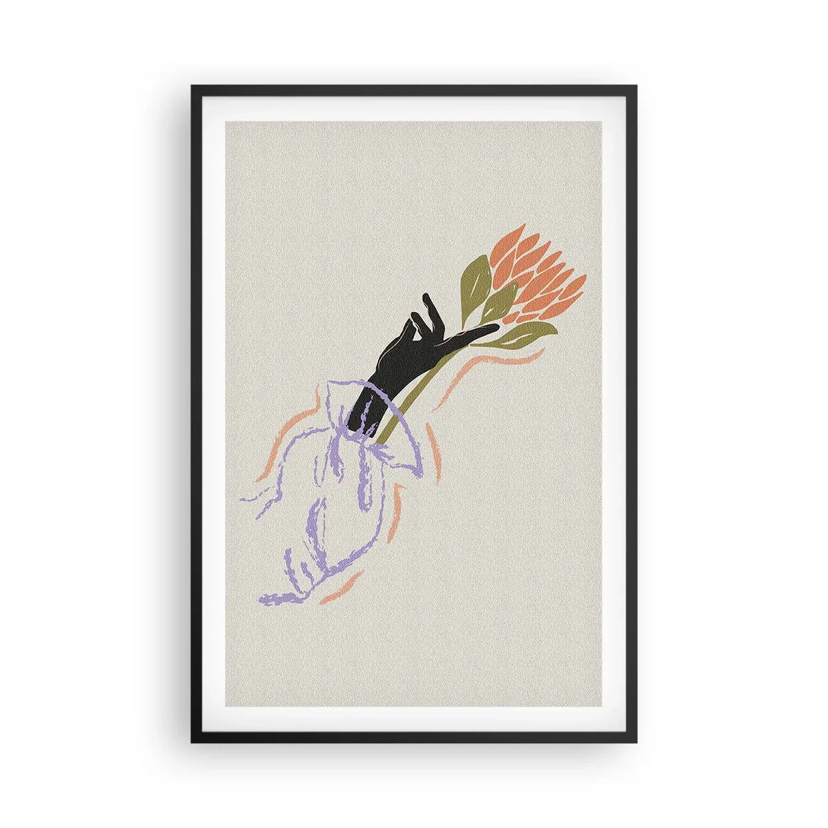 Plagát v čiernom ráme - Sesterský dotyk - 61x91 cm