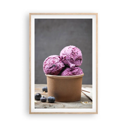 Plagát v ráme zo svetlého duba - Sladkosť a chlad - 61x91 cm