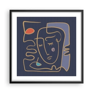 Plagát v čiernom ráme - V zádumčivosti - 50x50 cm