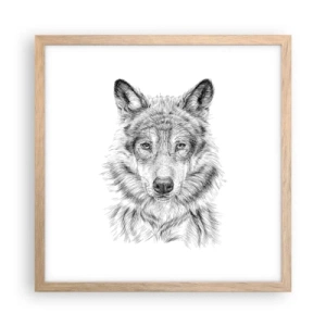 Plagát v ráme zo svetlého duba - Rodený vodca - 40x40 cm