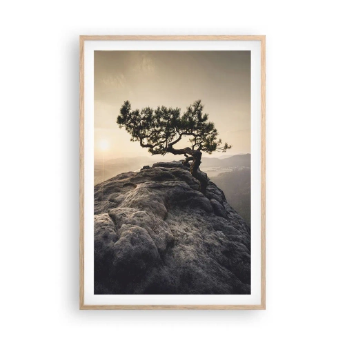 Plagát v ráme zo svetlého duba - Život vždy víťazí - 61x91 cm