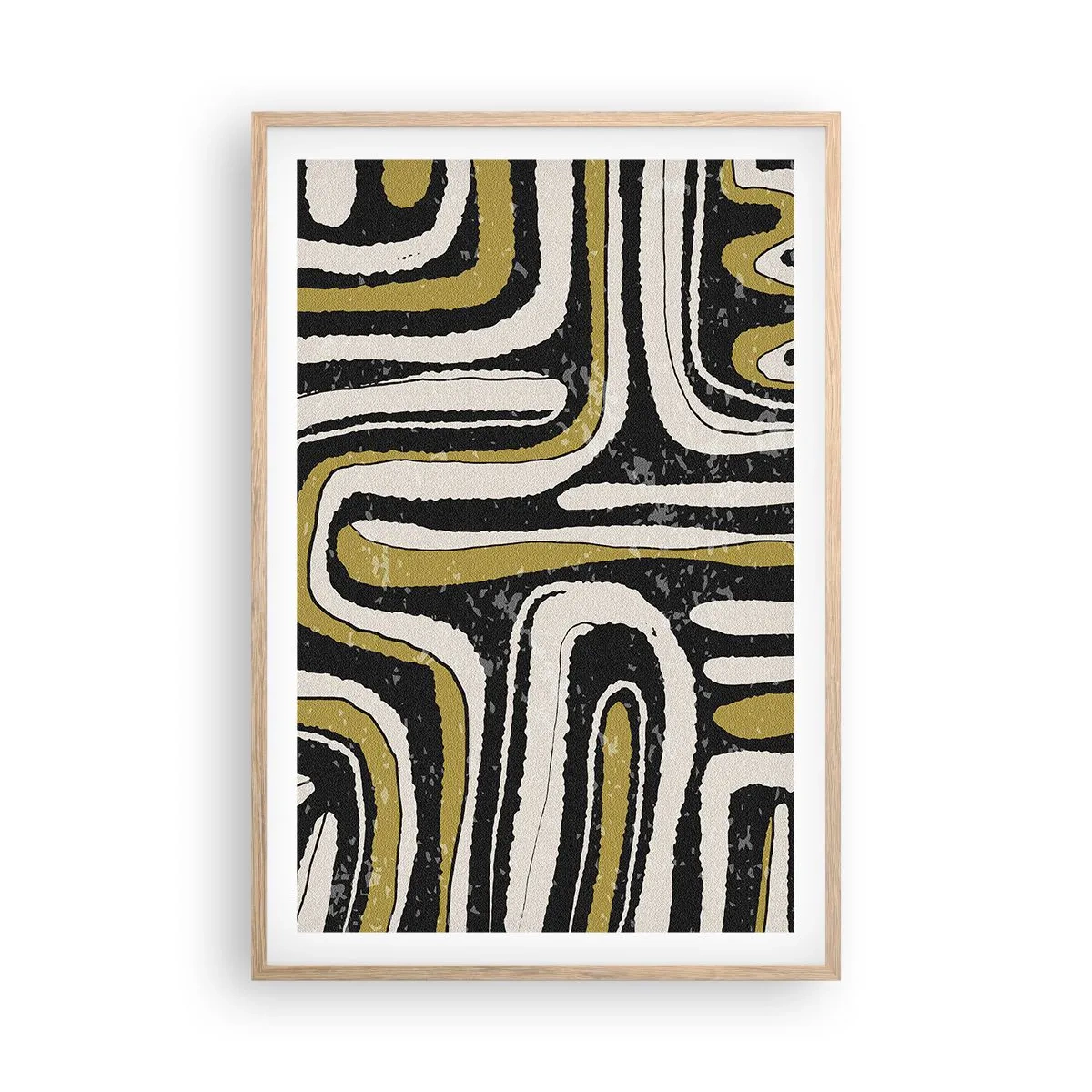 Plagát v ráme zo svetlého duba - Kompozícia: trakty a uličky - 61x91 cm