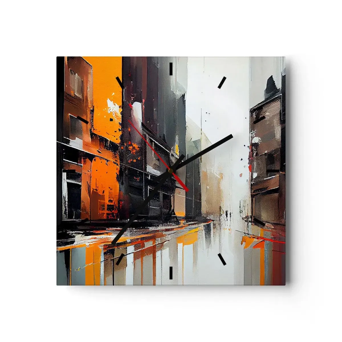 Nástenné hodiny - Daždivý deň - 30x30 cm