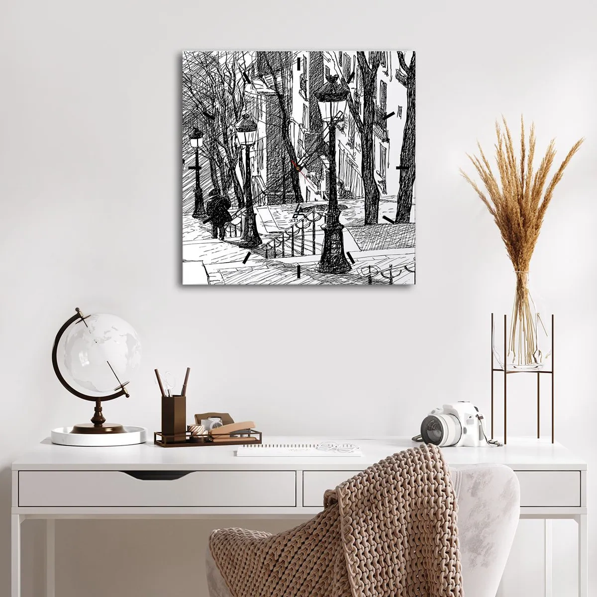 Nástenné hodiny - Milostný príbeh alebo horor? - 30x30 cm