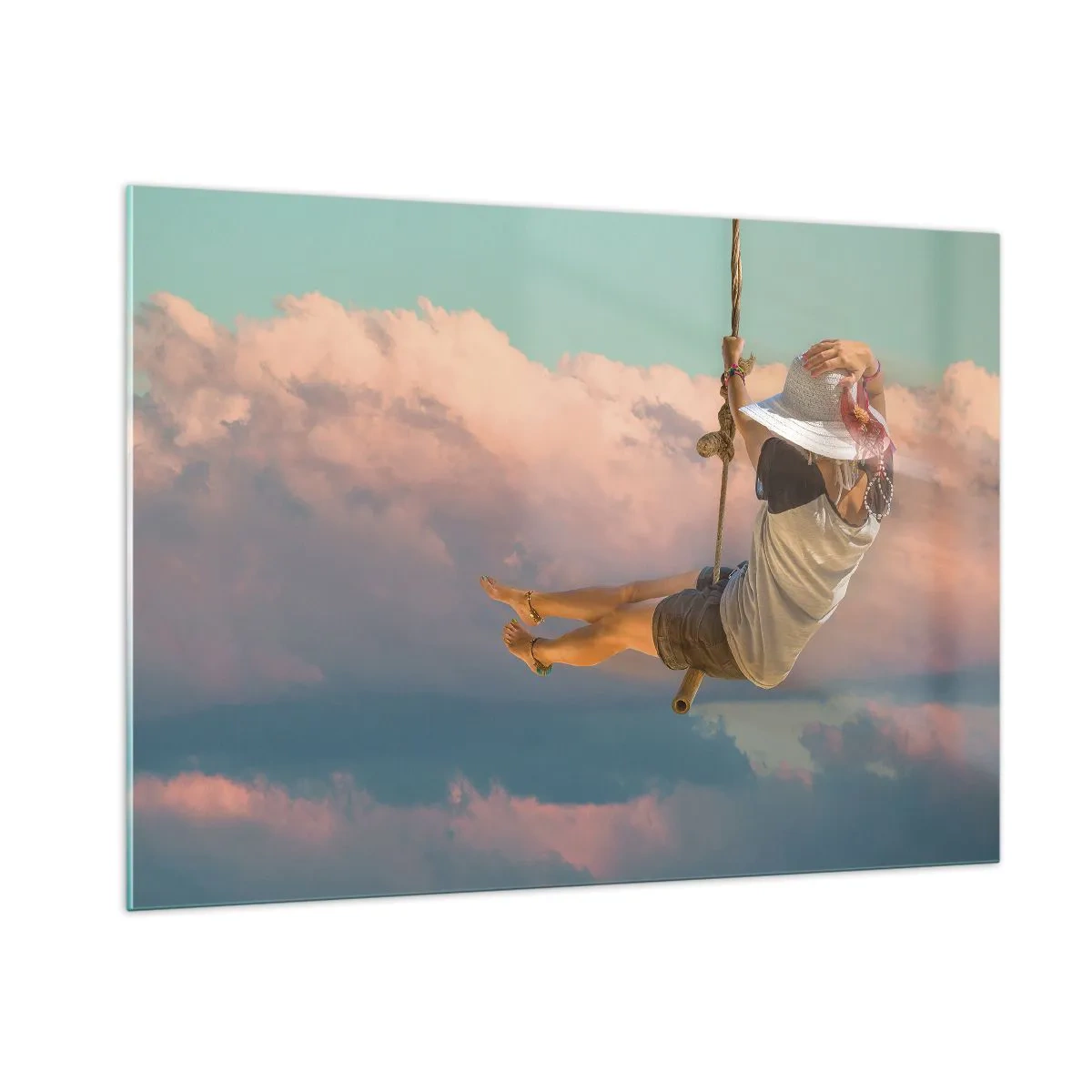 Obraz na skle - Hra v oblakoch - 100x70 cm