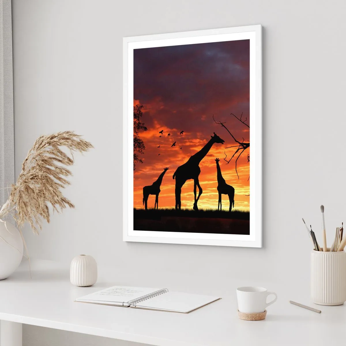 Plagát v bielom ráme - Malá večera v kruhu najbližších - 30x40 cm