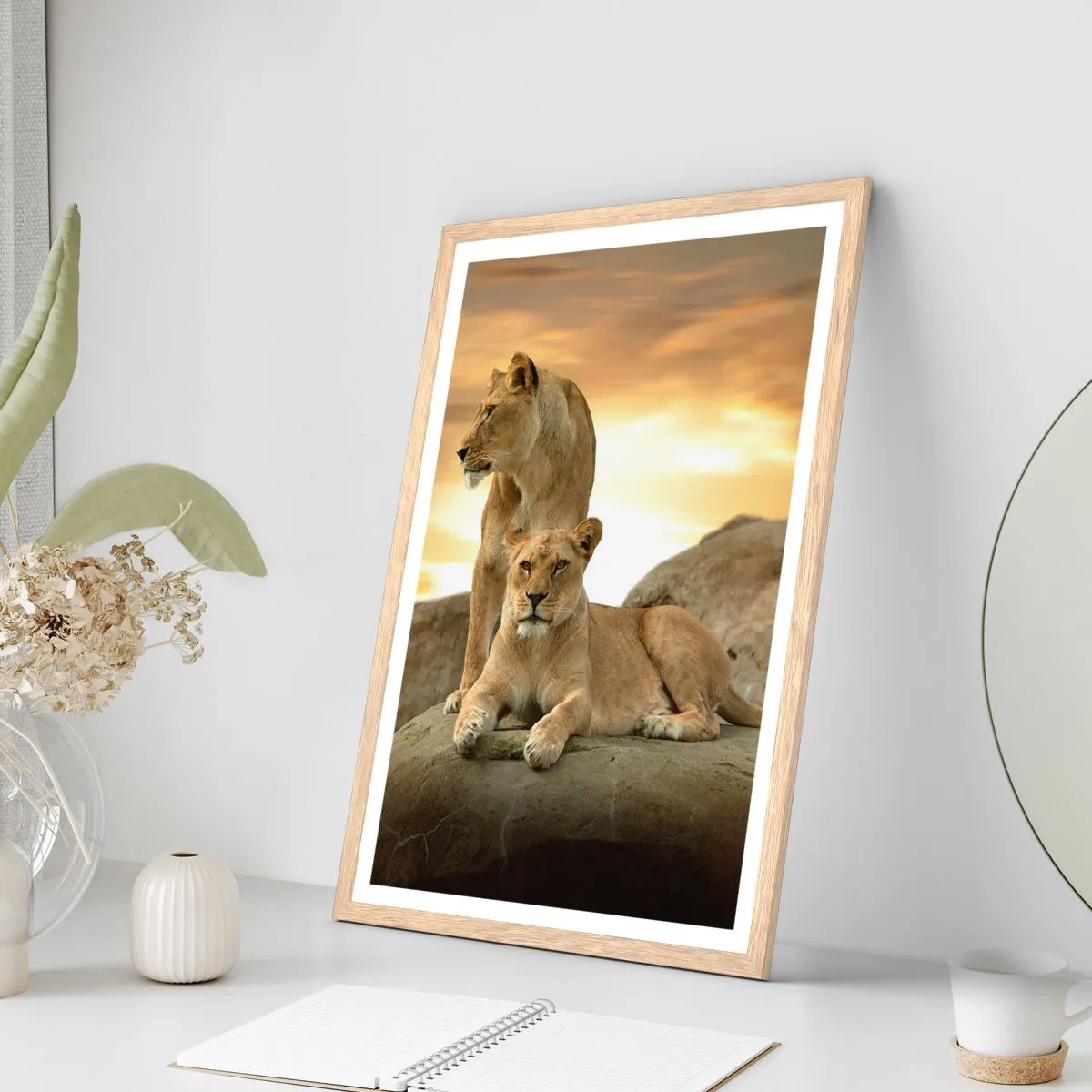 Plagát v ráme zo svetlého duba - Kráľovský majestát - 50x70 cm