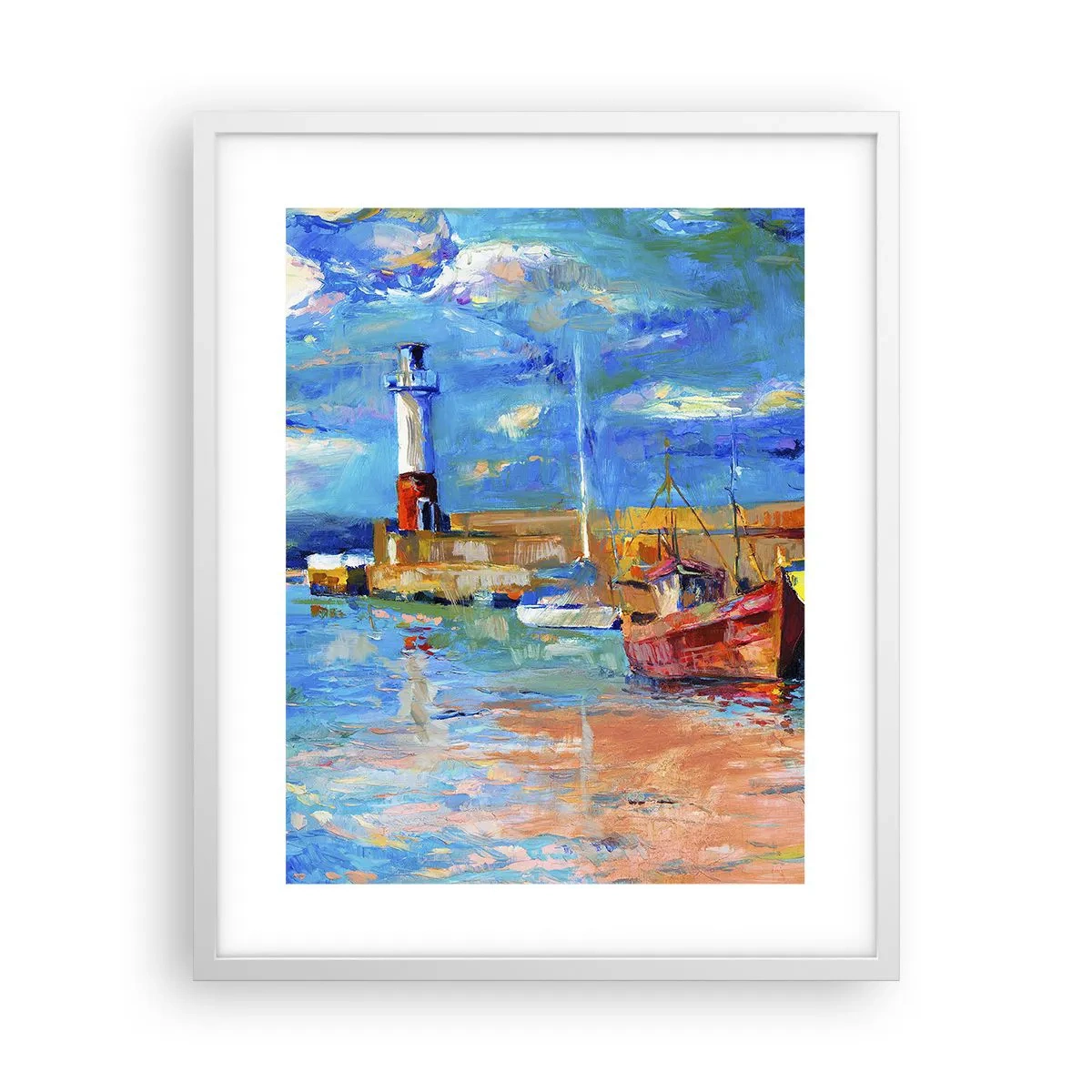 Plagát v bielom ráme - Popoludní v dúhovom zálive - 40x50 cm