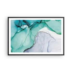 Plagát v čiernom ráme - Štúdia v tyrkysovej - 91x61 cm