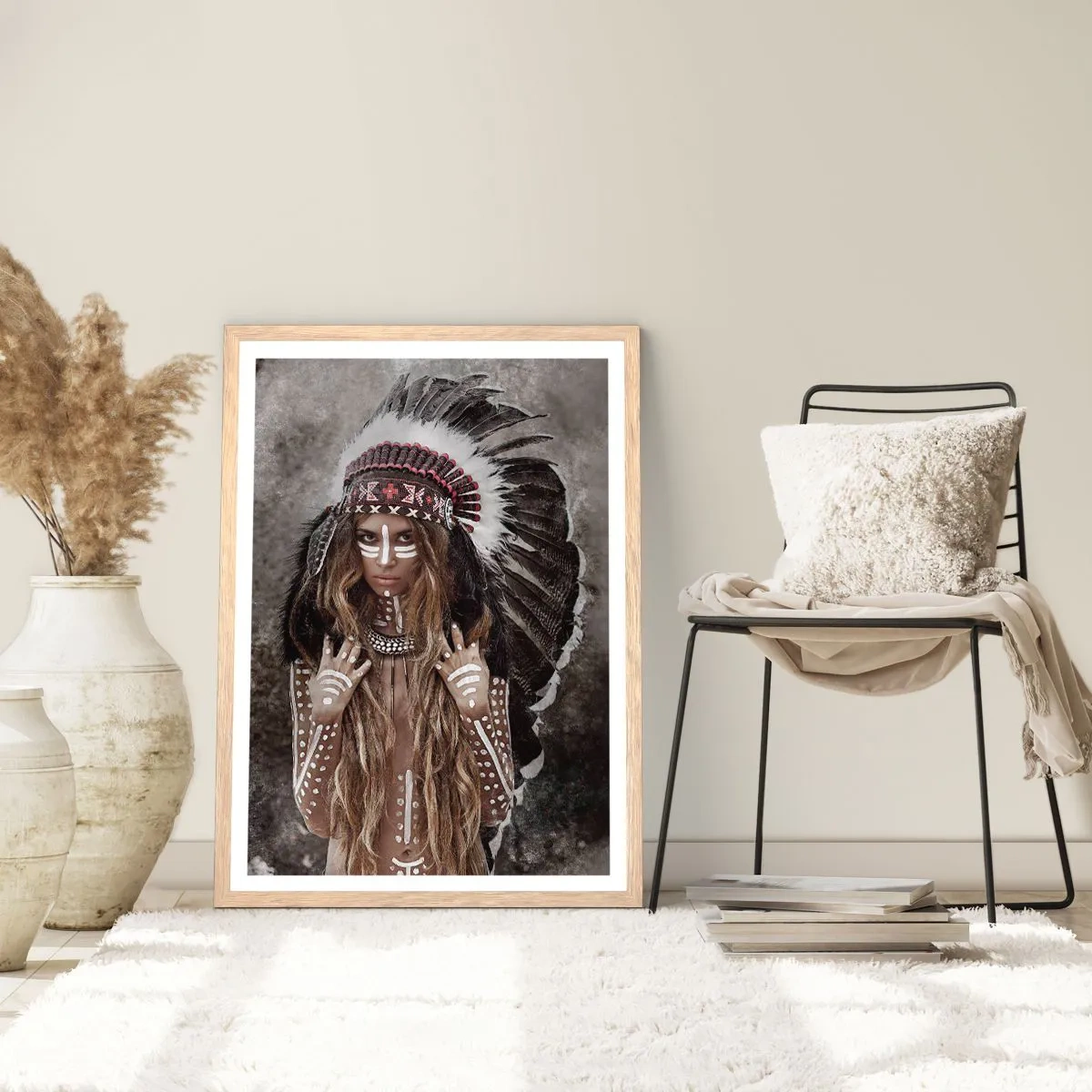 Plagát v ráme zo svetlého duba - Tajomstvo kmeňovej sily - 70x100 cm