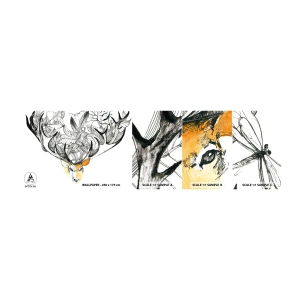 Vzorka Fototapeta Standard Eco - Rohy hojnosti - Abstrakcia, Jeleň, Grafika - 100x30 cm