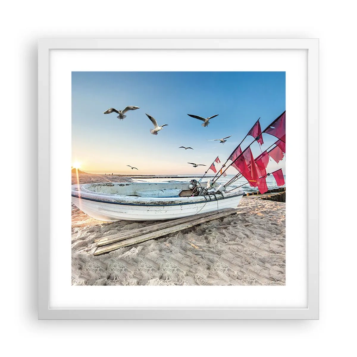 Plagát v bielom ráme - Zaslúžená prestávka - 40x40 cm