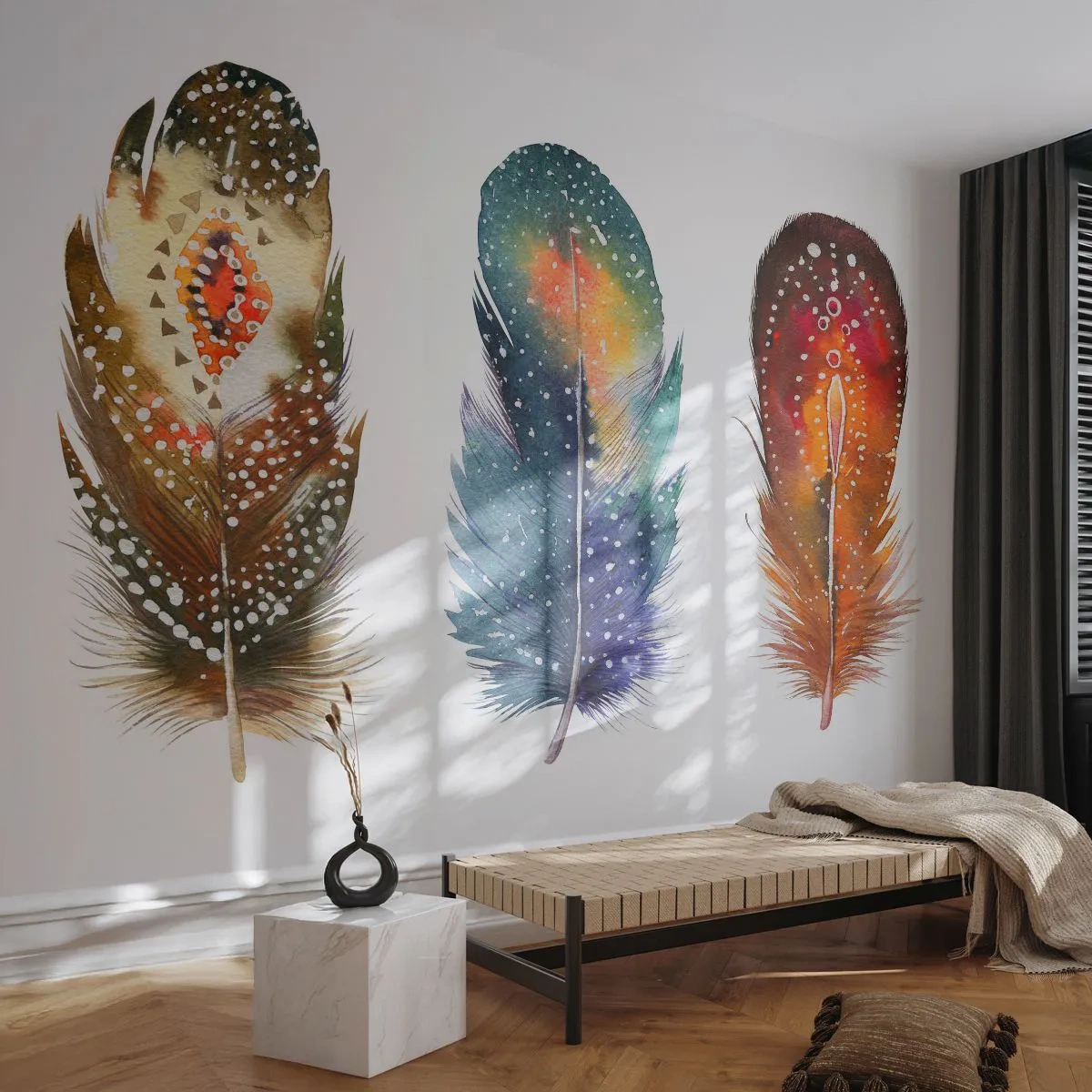 Fototapeta Standard Eco - Rituály, obrady, tajomstvá - Vtáčie pierko, Vták, Abstrakcia - 200x140 cm