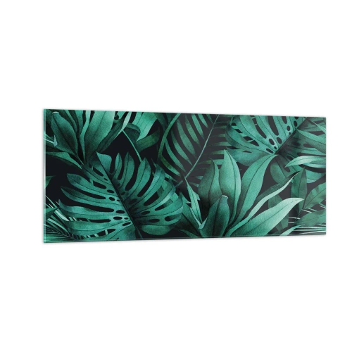 Obraz na skle - Hĺbka tropickej zelene - 100x40 cm