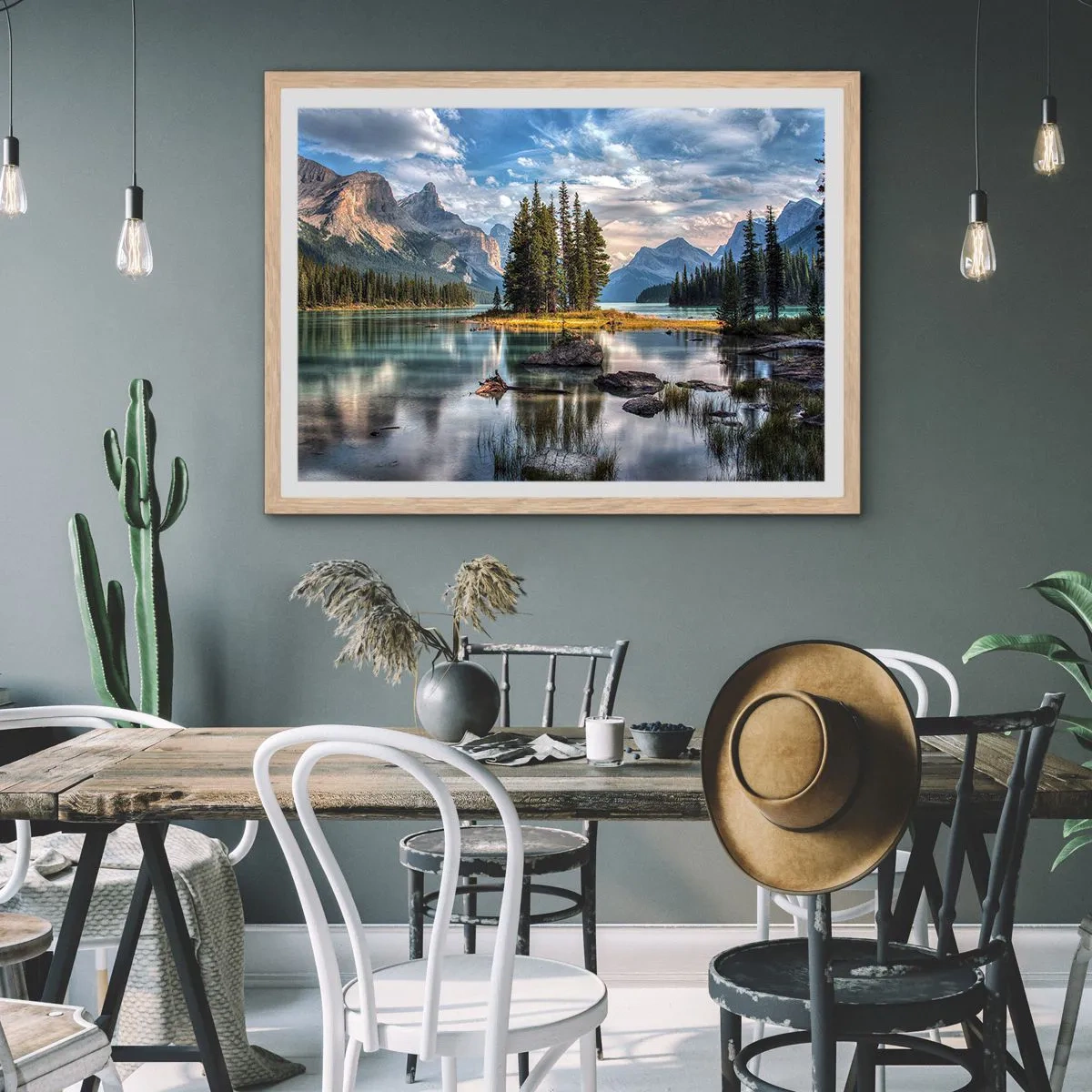 Plagát v ráme zo svetlého duba - Pri veľkej a čistej vode… - 100x70 cm