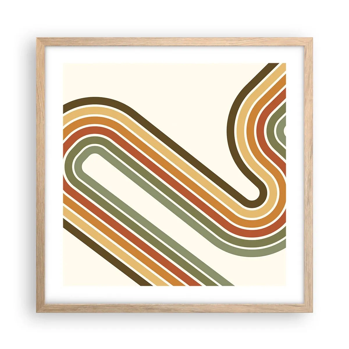 Plagát v ráme zo svetlého duba - Kľučkovanie do cieľa - 50x50 cm