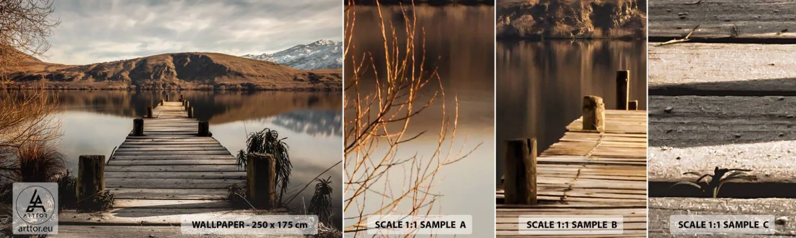 Vzorka Fototapeta Standard Eco - Krajina v tichu - Krajina, Most, Jazero - 100x30 cm