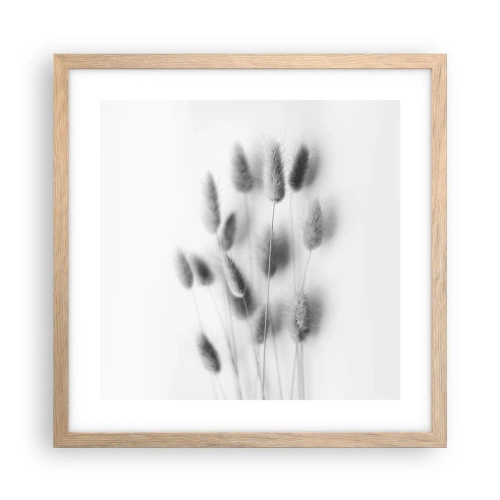 Plagát v ráme zo svetlého duba - Našuchorená tráva - 40x40 cm