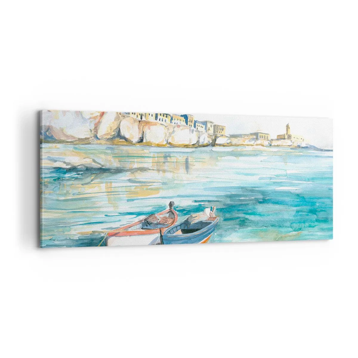Obraz na plátne - Krajina v modrej - 100x40 cm