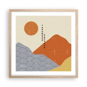 Plagát v ráme zo svetlého duba - V japonskom duchu - 50x50 cm