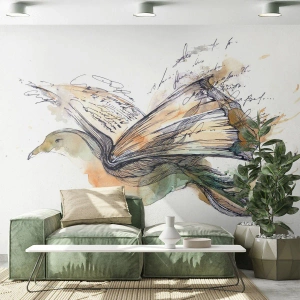 Fototapeta Premium Canvas - Na krídlach poézie - Abstrakcia, Vták, Kniha - 150x105 cm