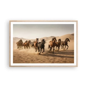 Plagát v ráme zo svetlého duba - Voľné ako vietor - 91x61 cm