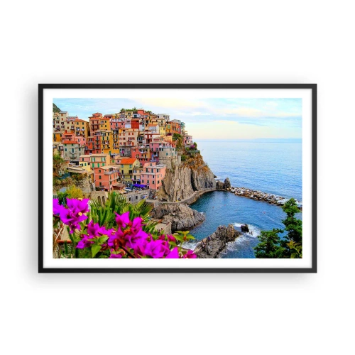 Plagát v čiernom ráme - Usmievavé mesto - 91x61 cm